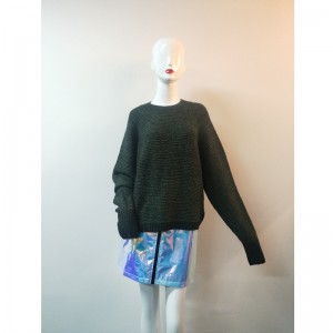 GREEN \u0026 BLACK LADIES CREW SWEATER RLWS0087F