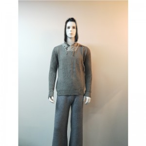 GREY HOODED SWEATER RLMS0038F